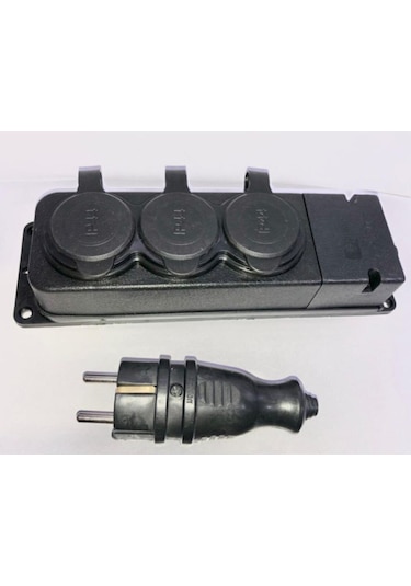 Kauçuk Monofaze Üçlü Grup Priz Kauçuk Erkek Fiş 1 Adet 3 M