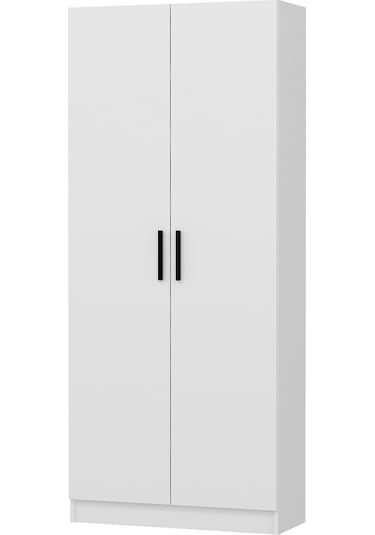 Minar Kale 210 Cm 2 Kapaklı 2b Raf Portmanto Beyaz