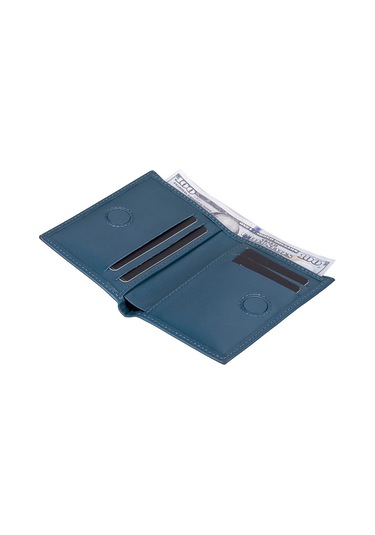 Nigra Hakiki Deri, El Yapımı Cüzdan Gölgeli Mavi Mavi