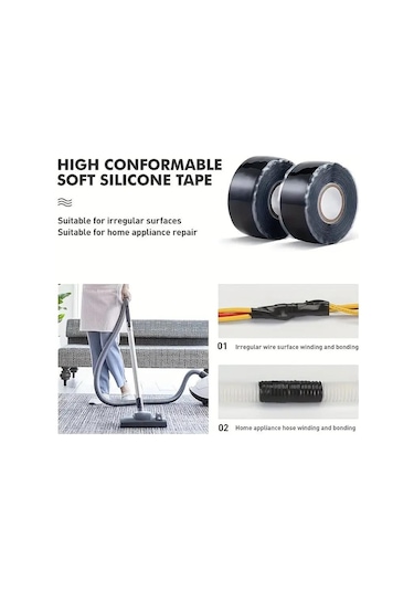 Yeşil Su Geçirmez Silikon Performans Onarım Kauçuk Silikon Yapışkan Bant Kendinden Sigortalı Bant Tel Sızdırmaz Kauçuk Yumuşak Bant Sızdırmazlık Bandı