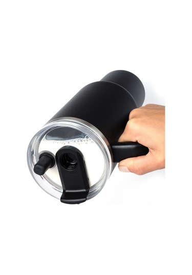 Lurch Big Cup 1.2 L, Paslanmaz Çelik Termos - Uzatılabilir Pipetli, Çift Cidarlı, Sızdırmaz Mat Siyah