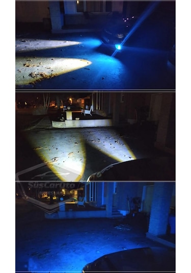 Peugeot Boxer Uyumlu Üniversal Mercekli Angel Sis Farı Metal Su Geçirmez 76 Mm Buz Mavi Halkalı Gündüz Farı Angel Eyes 2 Adet 00 Şüscaroto Aksesuar