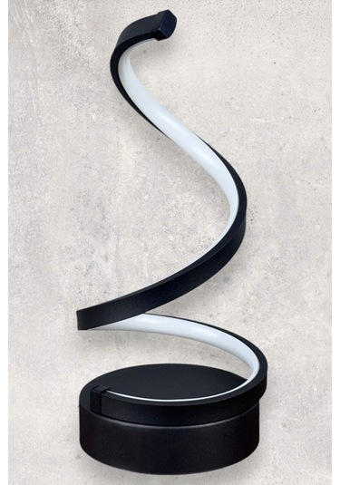 Lara Siyah Renk Gün Işığı Led Işıklı Modern Tasarım Led Masa Lambası - Abajur - Gece Lambası Siyah