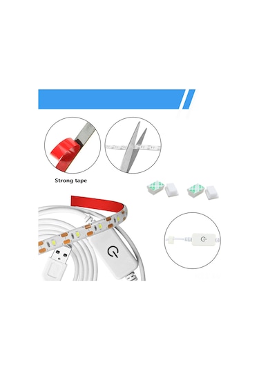 Ximistore9 Sewing Machine Led Aydınlatma Şeridi 5v 2835 Model Su Geçirmez 300mm Dürtme Anahtarlı Kolay Kurulum Çok Amaçlı Işık Kaynağı