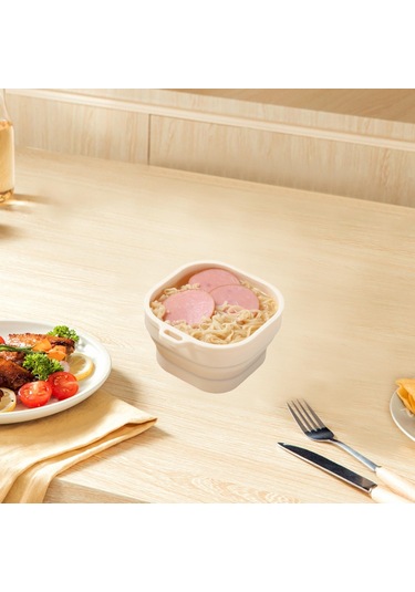 Homyl Katlanabilir Kase Yeniden Kullanılabilir Gıda Saklama Bej Bej