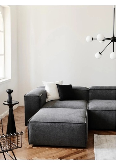 Mira Relax 4 Modül Köşe Koltuk Antrasit Keten Kumaş Antrasit
