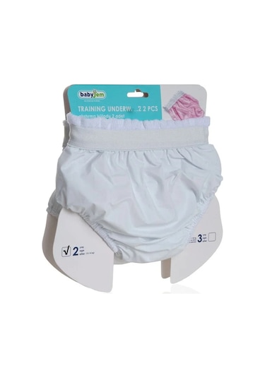 Babyjem Alıştırma Külodu 2'li Paket 2 Yaş Beyaz
