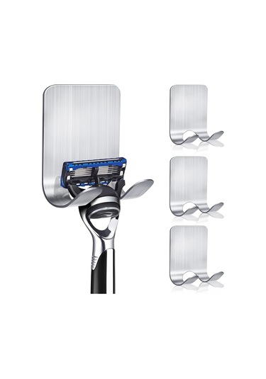 Lemestar 4'lü Paslanmaz Çelik Tıraş Bıçağı Askısı, Su Geçirmez, Kendinden Yapışkanlı, Banyo Ve Mutfak Organizasyonu İçin Diğer