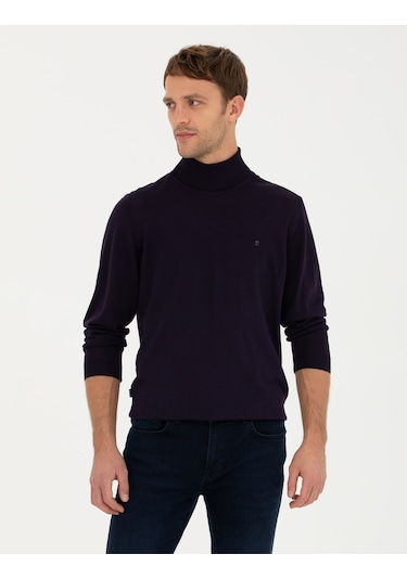 Pierre Cardin Erkek Mor Triko Kazak 50270052-vr038 Mor