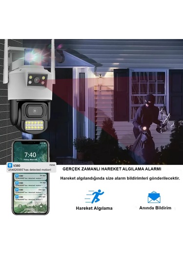 Secumore V380 Su Geçirmez Wifi Çift Kamera Güvenlik Kamerası