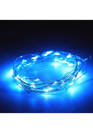 Gajeena Usb Kumandalı Led Bakır Tel Işık Zinciri - 6 Metre Mavi, Düşük Gerilim, Su Geçirmez, Esnek Tasarım Mavi