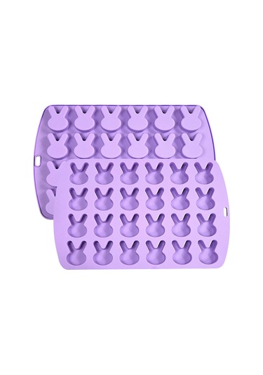 Adet Paskalya Tavşanı Silikon Kalıp Çikolata İçin 24 Boşluk Mor