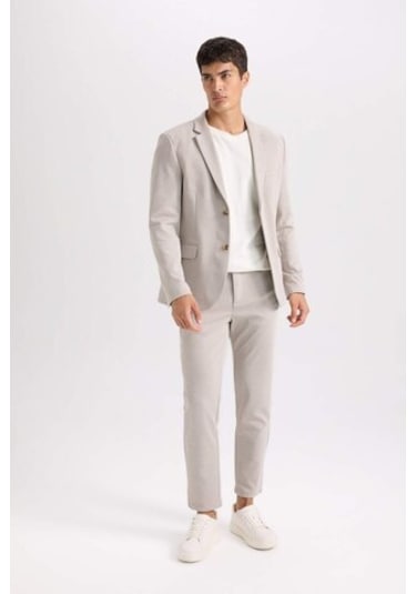 DeFacto Modern Fit Astarlı Düğmeli Blazer Ceket C5990AX24AUBG49 Bej