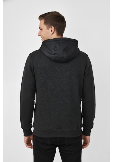 Dynamo Erkek Kapitone Modelli 3 İplik Kapüşonlu Sweatshirt Bgl-st04865 Antrasit