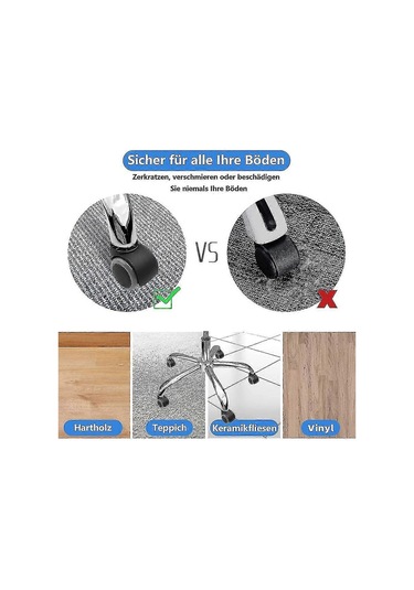 5'li Ofis Koltuğu Tekerlekleri - Oyuncu Koltukları, Döner Koltuklar Ve Pr İçin 11 Mm / 22 Mm Sert Zemin Yedek Tekerlekleri Diğer