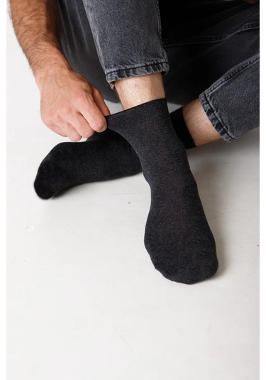 Smolenskie Erkek Pamuklu Çoraplar, 10 Çift Çorap Seti. 135611253 Koyu Gri