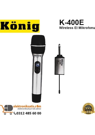 König K-400 Uhf Şarjlı Kablosuz El Mikrofonu