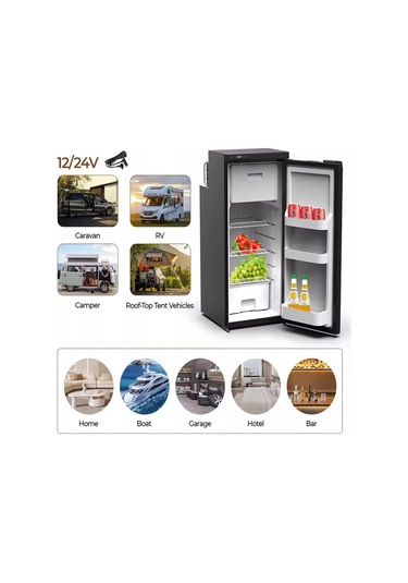 Cr90 12/24 V Dc 220 90 Litre Uyumlu Araç Tekne Karavan Marin İçin Mini Bar Buzdolabı Zh35g Kompresör