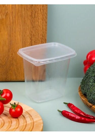 Upakovsik+ Kapaklı Tek Kullanımlık Kap 500 Ml, 25 Adet 396816995 100 adet