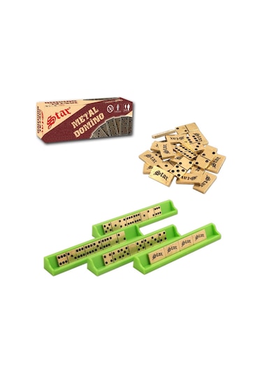 Star Domino Zamak Büyük Boy Domino Oyun Seti Metal Domino Taşı Se