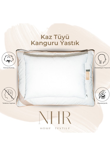 %100 Kaz Tüyü Dolgulu, %90 Gıdık Kanguru Uyku Yastığı