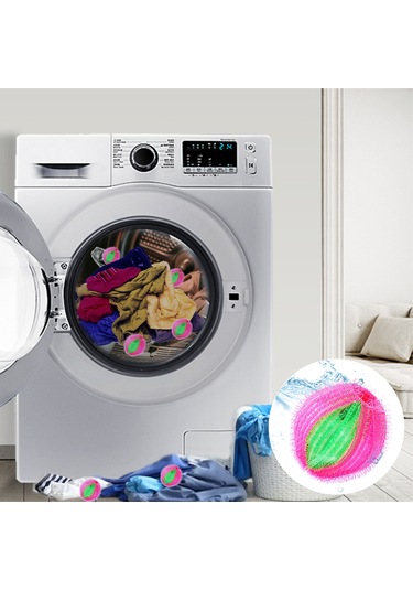 Lemestar 6 Adet Mavi Beyaz 3.5cm Pratik Çamaşır Yıkama Topları - Saç Ve Toka Temizleyici, Çamaşırları Kirden Temizler, Sarılmayı Önler, Yeniden Kullanılabilir Mavi