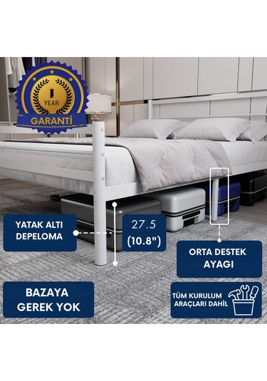 Aksviva Chester Çift Kişilik Ferforje Metal Karyola