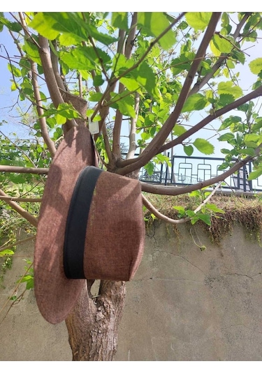 Suyutti Kostan Aksesuar Unisex Hasır Şapka Kahverengi kahverengi