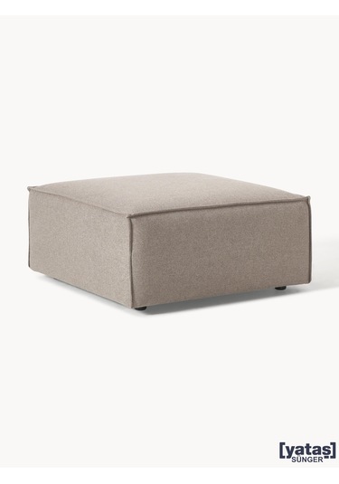 Most Mollis Kare Puf Silinebilir 10 Kahverengi Keten Kumaş Yumuşa