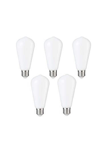 Orbus Milky 5li St6w Led Filament Ampul Beyaz Cam, Sarı Işık, 6w 540 Lümen E27 Duy