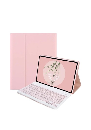 Lenovo Tab M10 Tb328fu Bt Klavyeli Standlı Kılıf -bkk4 Pembe