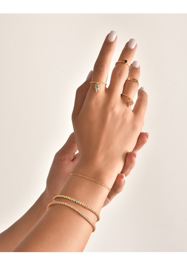 Kuyumcudukkani Siyah Damla Taşlı "trend"yüzük-10436-r-blk Rose