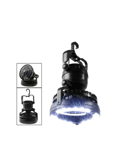 Ccgloball Kamp Fanı Lambası 18 Led Çok Fonksiyonlu Taşınabilir Siyah