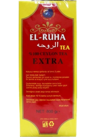 El-Ruha Ceylon Extra İthal Siyah Dökme Çay 800 G