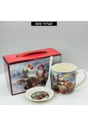 Lebron Noel Baba Temalı Kupa Bardak,kaşık,tabak Kırmızı Çok Renkli
