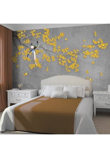 Ağaç Dalı Ve Kuşlar Duvar Kağıdı Fx