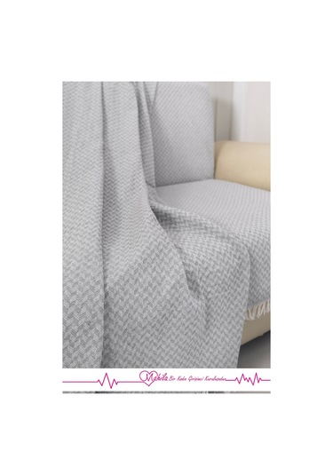 Klasik Pamuklu Koltuk Örtüsü 160x200 Cm Okucu Desen Koltuk Örtüsü Gri