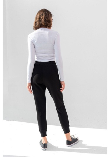 Gri Uzun Kollu Fitilli Bluz Crop Örme T-shirt Beyaz