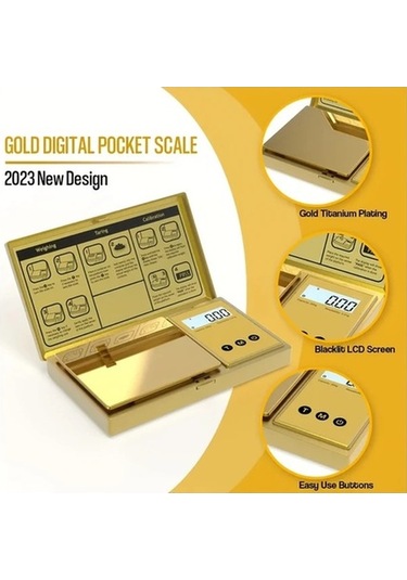 Fastbuy Altın Wangxi 1 Adet Titanyum Dijital Cep Ölçeği, 200g Hassas Mutfak Tartma, Lcd Ekran, Tare Fonksiyonu, Kullanışlı Al Altın