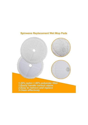 Konesam Bissell 2859/3115 Serisi İçin Mikrofiber Mop Yedek Pad, 6 Adet, Ahşap/seramik/zemin Temizliği, 13cm Beyaz