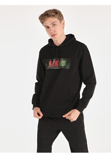 Colin's Colins Regular Fit Baskılı Kapüşonlu Siyah Erkek Sweatshirt Cl1059894 Siyah Colin's Colins Regular Fit Baskılı Kapüşonlu Siyah Erkek Sweatshirt Cl1059894 Siyah