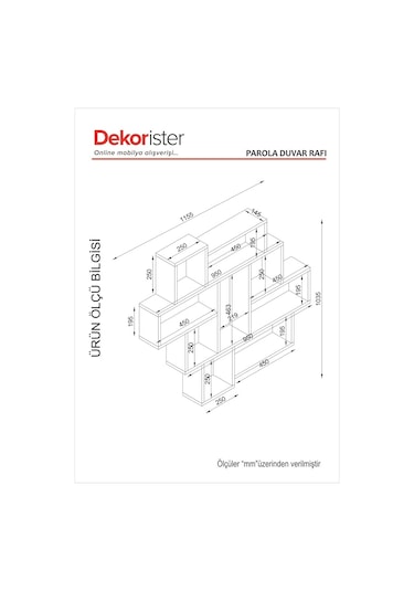 Dekorister Parola Duvar Rafı Beyaz