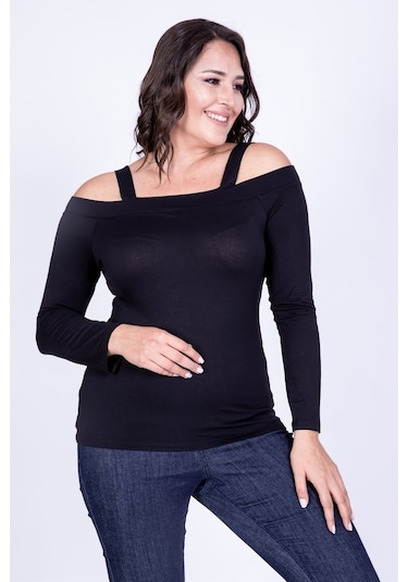 Askılı Karmen Yaka Tişört