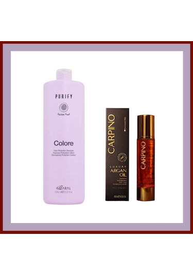 Kaaral Purify Colore 1000ml Şampuan +carpino Lüx Argan Yağ 100ml İkili Set Kuru - Yıpranmış