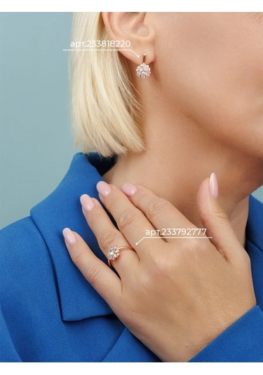 Veronika 925 Gümüş Yaldızlı Ve Taşlarla Süslenmiş Yüzük 233792777 Altın