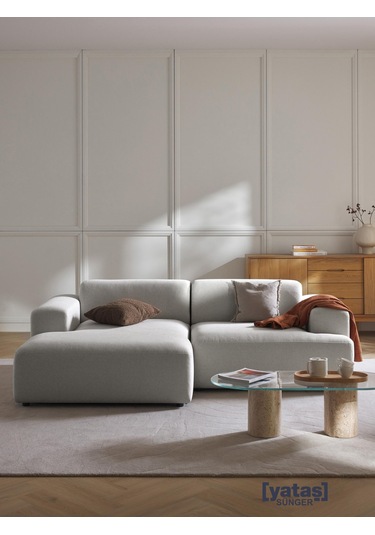 Most Mollista 2 Modül Sol Köşe Koltuk 32 Gri Keten Kumaş Yumuşak