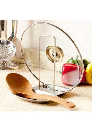 Yüksek Kalite Paslanmaz Çelik Kapak Kaşık Tutucu Mutfak Eşyası Standı Organizer Mutfak Aracı Gümüş