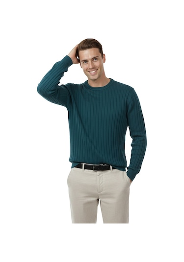 Deepsea Erkek Yeşil Rahat Kalıp Çizgi Dokulu Triko Kazak Şık & Modern Tasarım 2605432 Yeşil Deepsea Erkek Yeşil Rahat Kalıp Çizgi Dokulu Triko Kazak Şık & Modern Tasarım 2605432 Yeşil