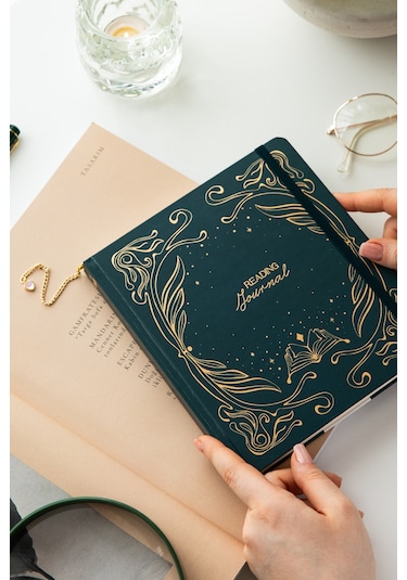 Charmlı Reading Journal - Okuma Günlüğü 18 X 20 Cm Koyu Yeşil