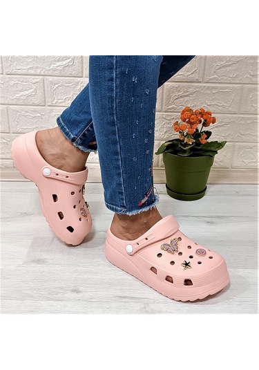 Sonimix 12901 Pudra Taşlı Kalın Tabanlı Kadın Terlik 001